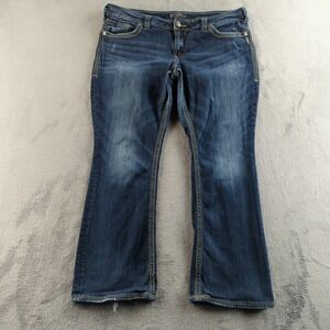 Silver Suki Jeans Womens Size 20 Blue Faded Dark Wash Bootcut Stretch Denim